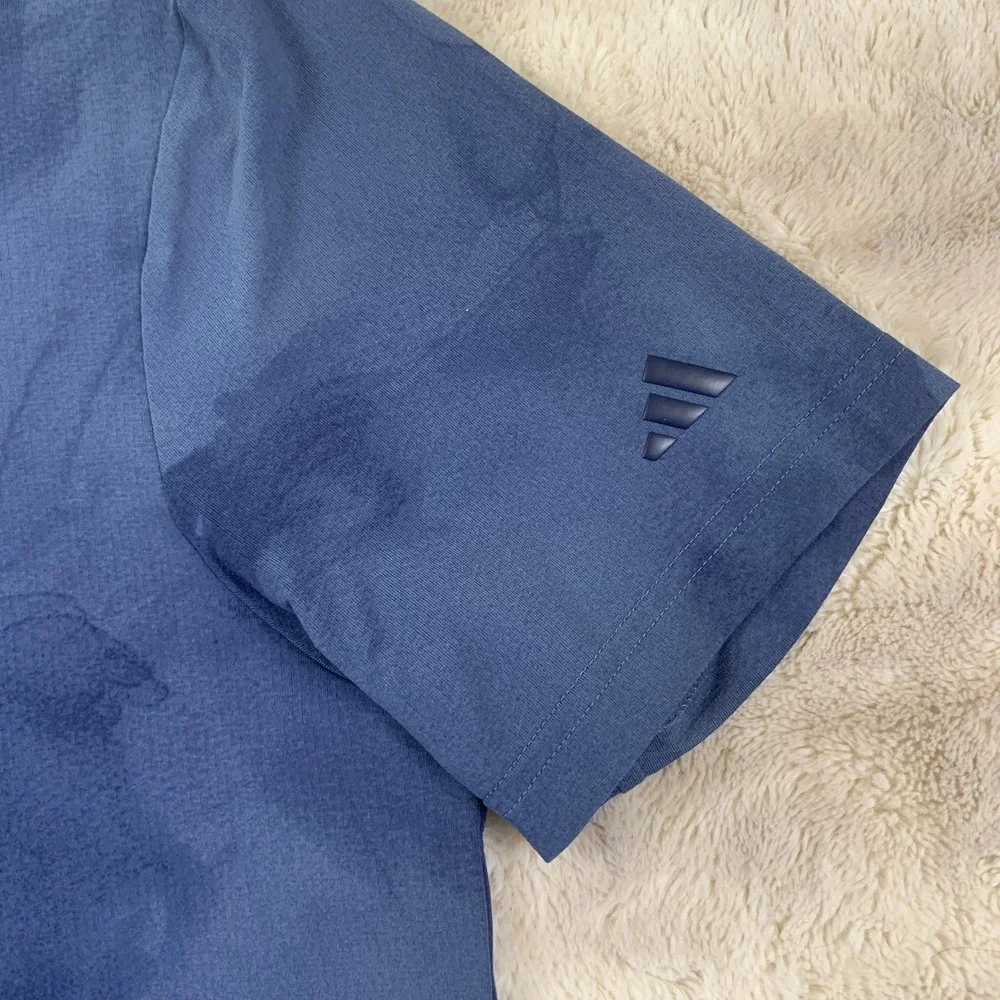 Adidas Golf Mens Polo Shirt Blue Watercolor Cloud Print IM7895‎ Size Medium